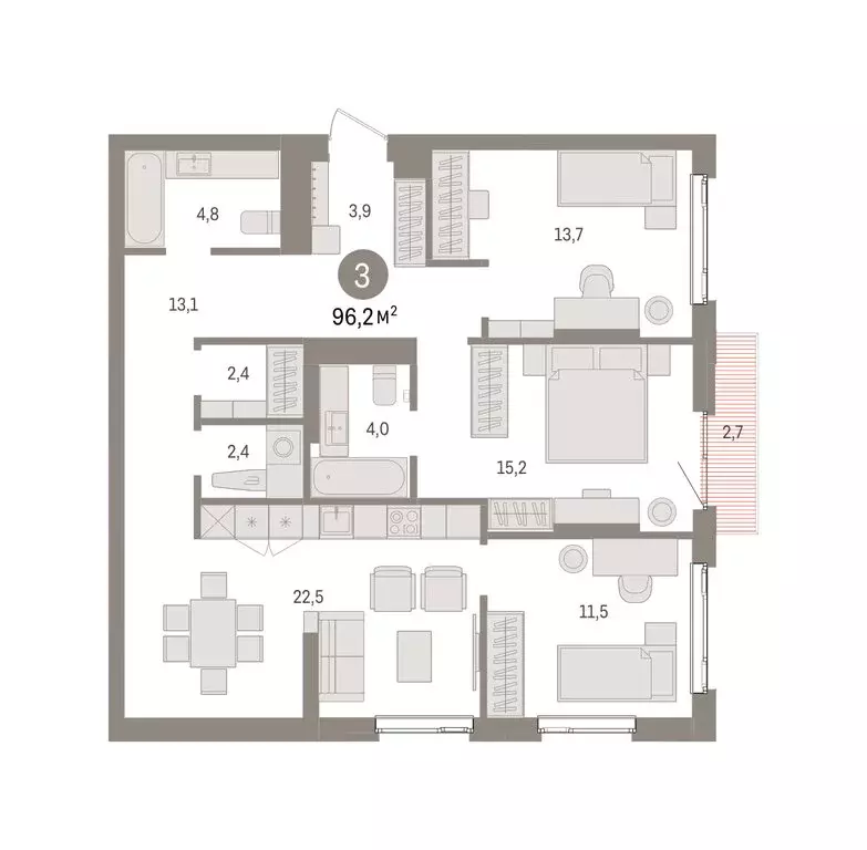 3-комнатная квартира: Екатеринбург, жилой район Сортировочный, ... - Фото 1