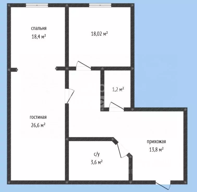 2-к кв. Дагестан, Махачкала просп. Петра 1, 103Вк2 (80.0 м) - Фото 2