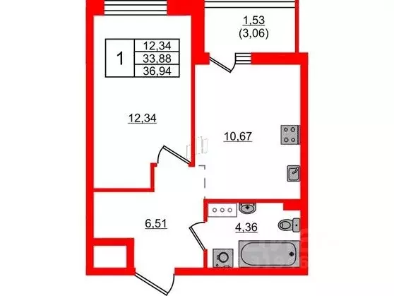 1-к кв. Санкт-Петербург Белоостровская ул., 10к1 (36.94 м) - Фото 0