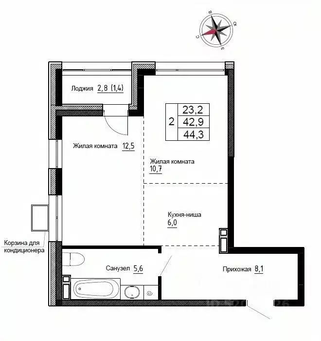 2-к кв. Приморский край, Надеждинский район, пос. Новый ул. Ленина, ... - Фото 1