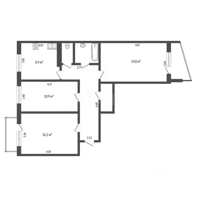 3-к кв. Коми, Сыктывкар Весенняя ул., 6 (65.9 м) - Фото 0