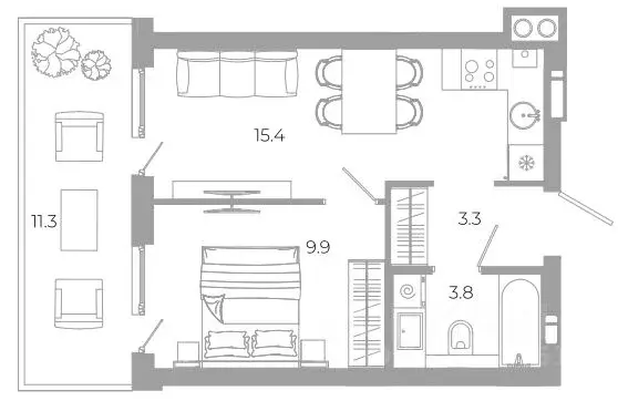 1-к кв. Астраханская область, Астрахань ул. Космонавтов, 18 с/1 (45.7 ... - Фото 1