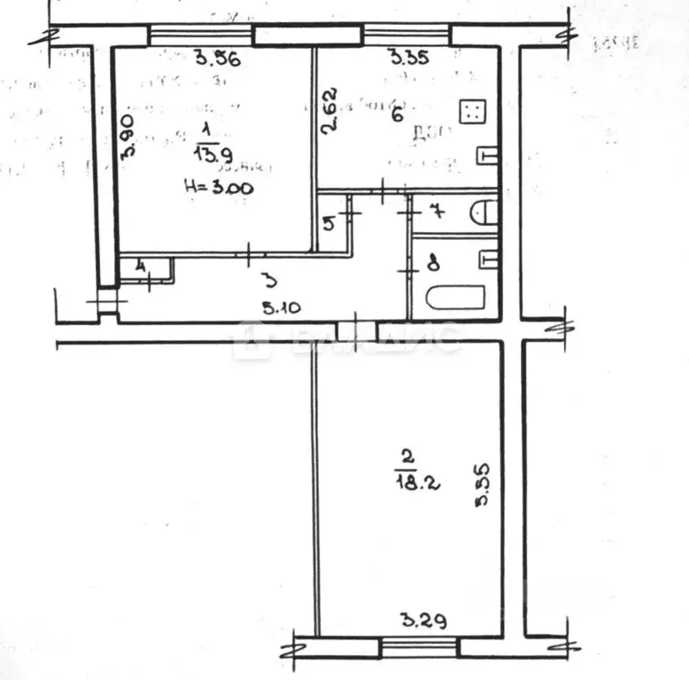 2-к кв. Волгоградская область, Волгоград ул. Рыкачева, 5 (56.1 м) - Фото 2