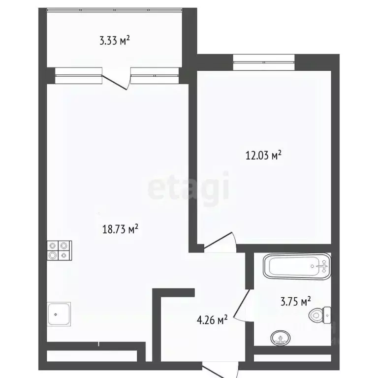 1-к кв. Тюменская область, Тюмень ул. Павла Никольского, 14 (39.1 м) - Фото 2