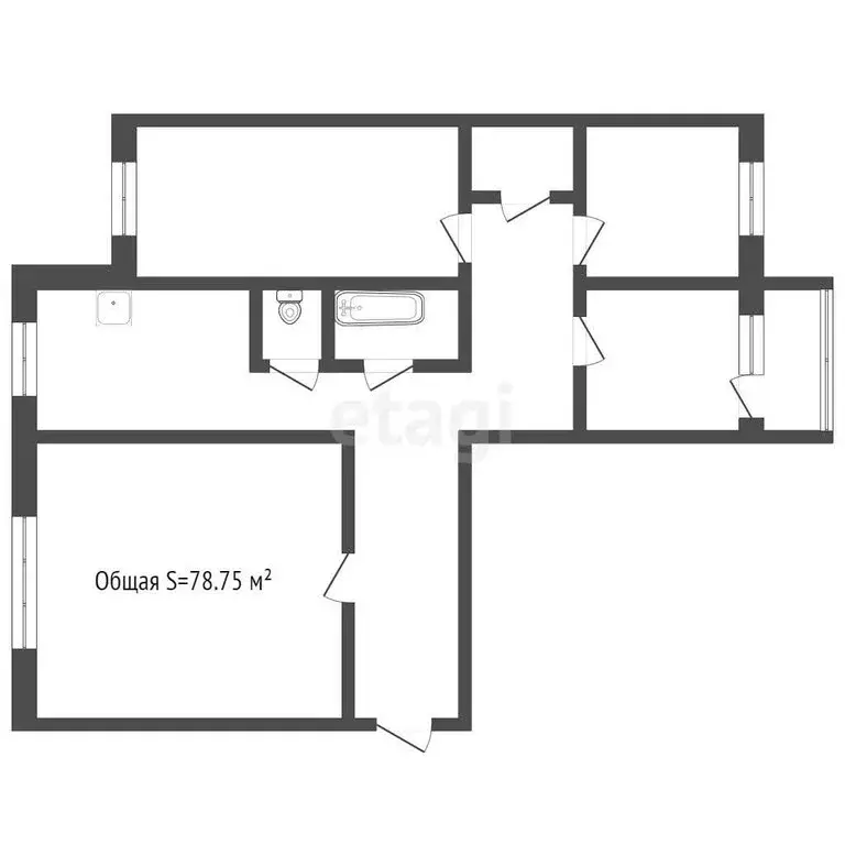 4-комнатная квартира: Новокузнецк, улица Франкфурта, 25 (78.75 м) - Фото 0
