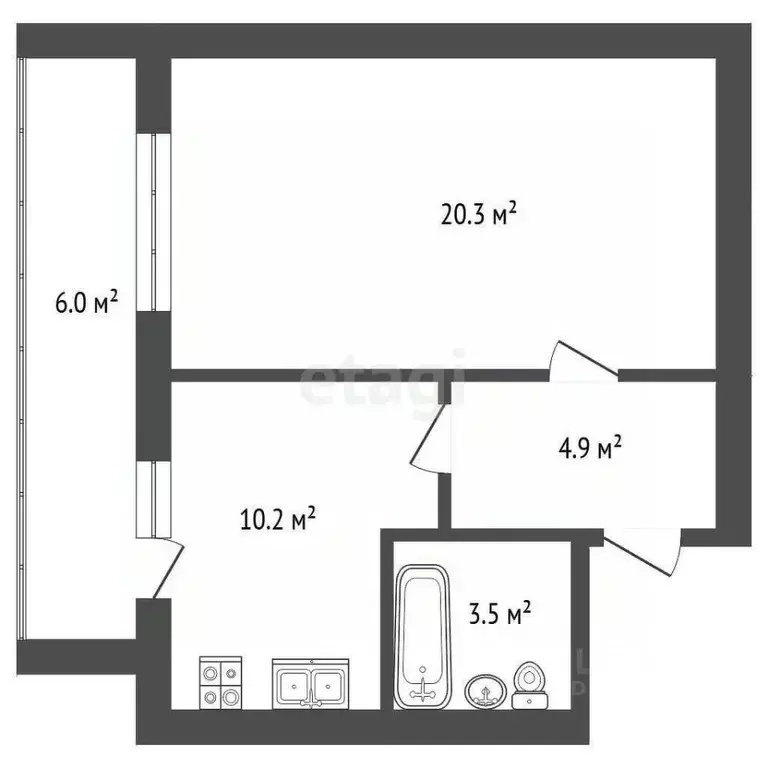 1-к кв. Марий Эл, Медведево городское поселение, Медведево пгт ул. ... - Фото 2