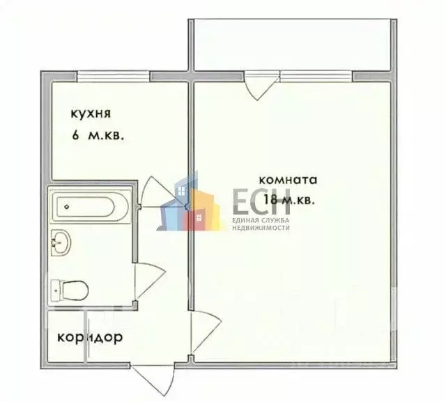 1-к кв. Тульская область, Щекино Пролетарская ул., 8 (30.5 м) - Фото 2
