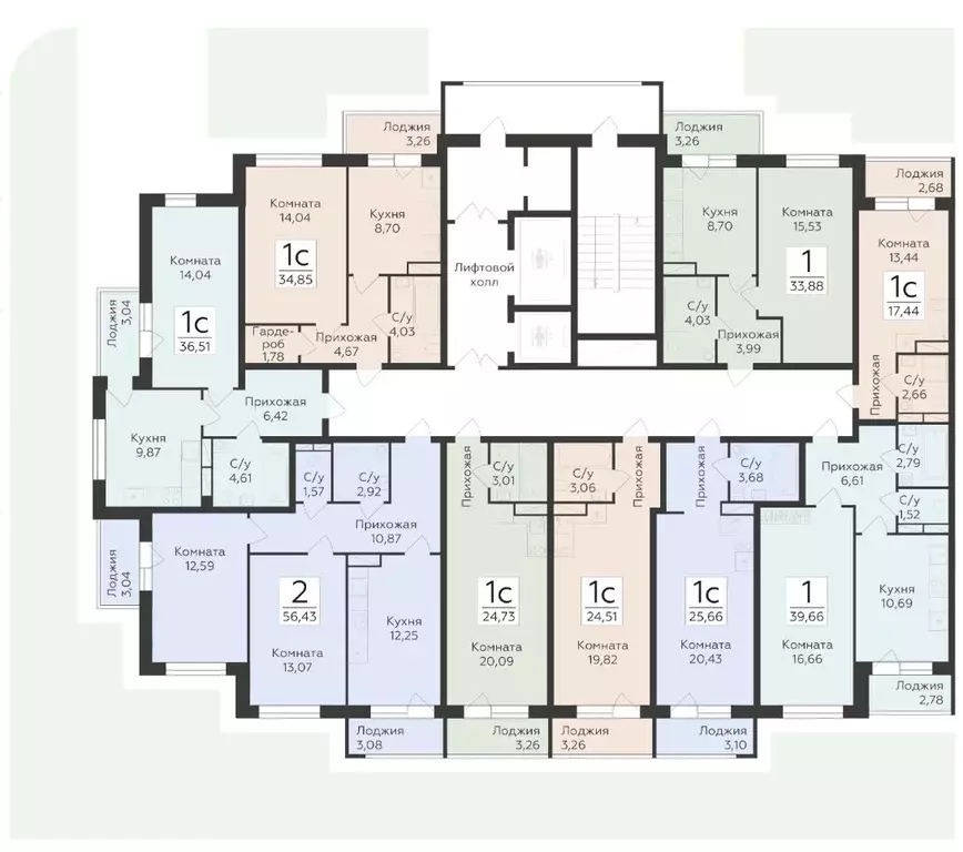 2-к кв. Воронежская область, Воронеж Шилово мкр, Авиапарк жилой ... - Фото 2