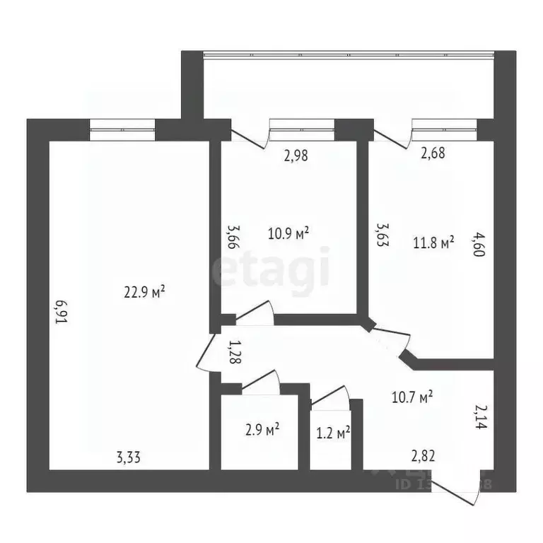 2-к кв. Амурская область, Благовещенск Амурская ул., 55/3 (63.6 м) - Фото 1
