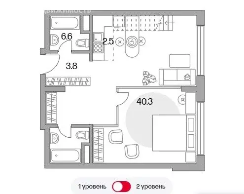 2-комнатная квартира: Мытищи, Тенистый бульвар, 17 (72 м) - Фото 1