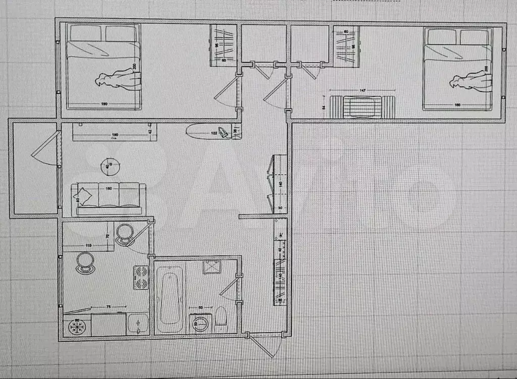 3-к. квартира, 65 м, 4/5 эт. - Фото 0