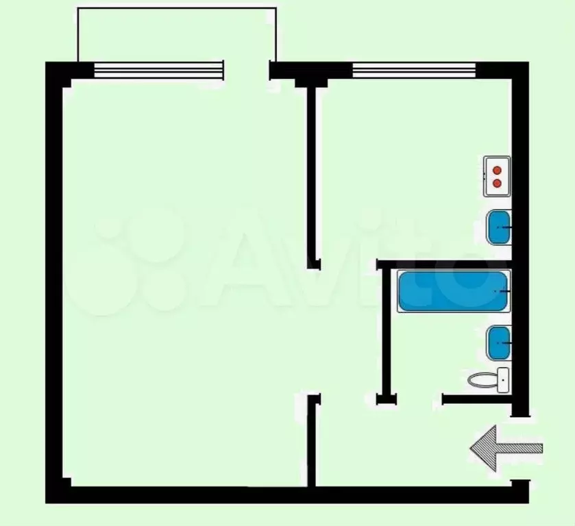 1-к. квартира, 31 м, 4/5 эт. - Фото 0