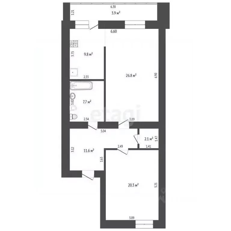 2-к кв. Забайкальский край, Чита ул. Анохина, 120А (78.3 м) - Фото 2