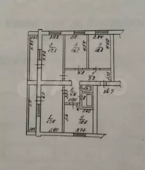 4-к. квартира, 97 м, 4/5 эт. - Фото 0