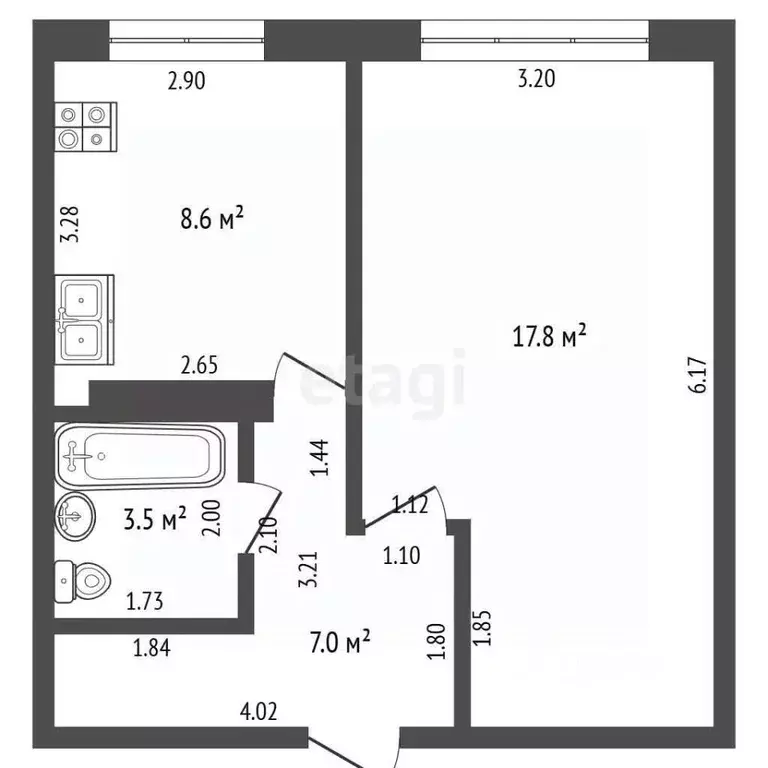 1-к кв. Башкортостан, Стерлитамак Коммунистическая ул., 68 (36.9 м) - Фото 1