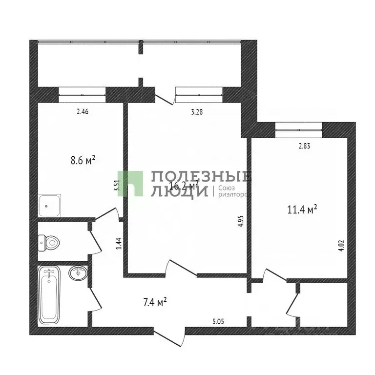 2-к кв. Красноярский край, Красноярск Свободный просп., 74 (54.4 м) - Фото 2