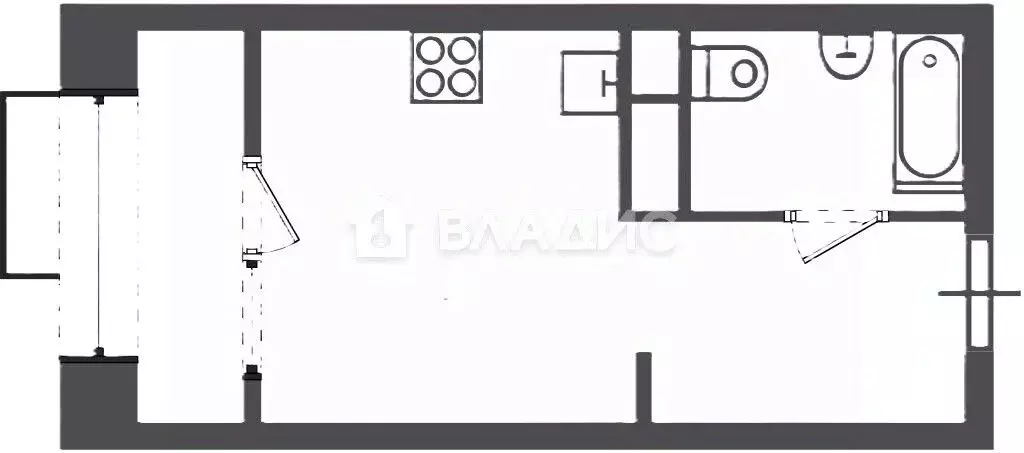 Студия Москва Клинская ул., 2А (22.0 м) - Фото 2