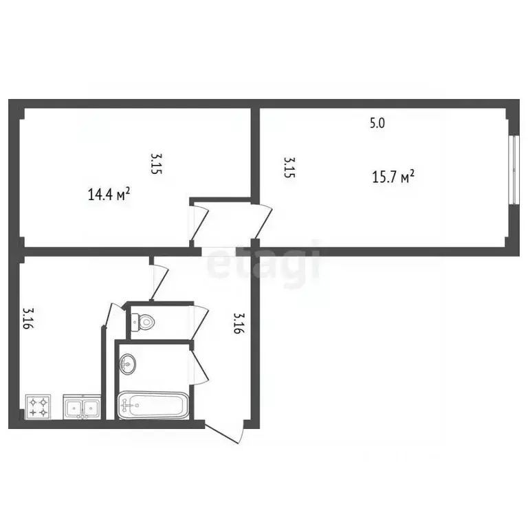 2-к кв. Санкт-Петербург просп. Большевиков, 71К2 (45.7 м) - Фото 2