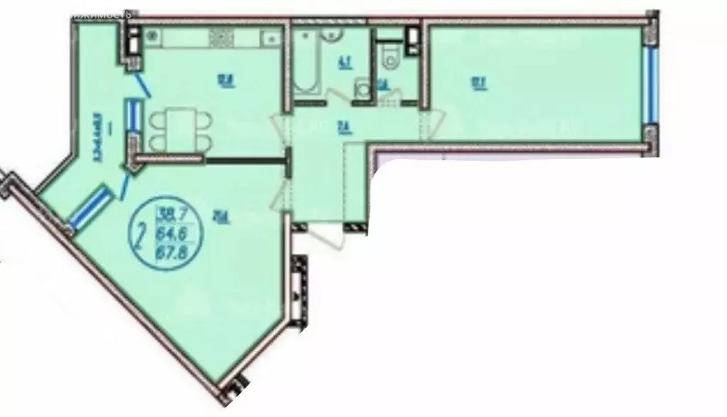 2-комнатная квартира: Краснодар, Российская улица, 74 (69 м) - Фото 1