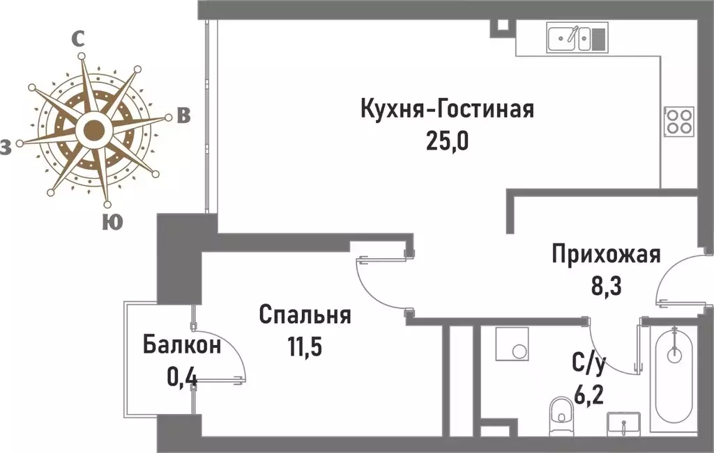 2-к кв. Москва ул. Матросская Тишина, 12 (51.3 м) - Фото 0
