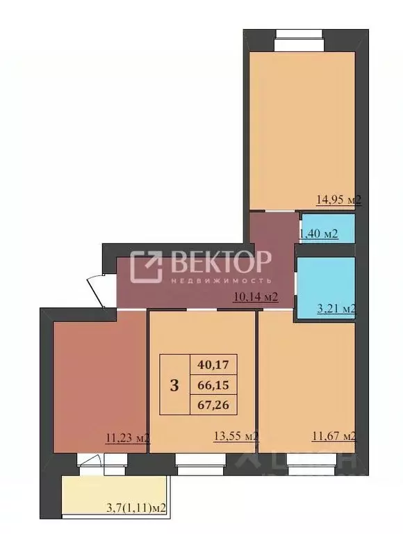 3-к кв. Ярославская область, Ярославль ул. Генерала Маргелова, 4 ... - Фото 2