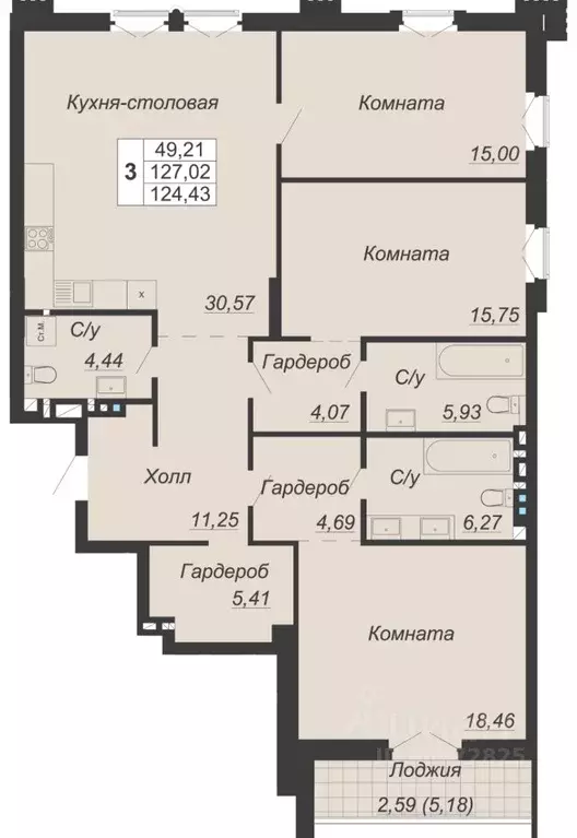 3-к кв. Ростовская область, Ростов-на-Дону Социалистическая ул., 118 ... - Фото 0