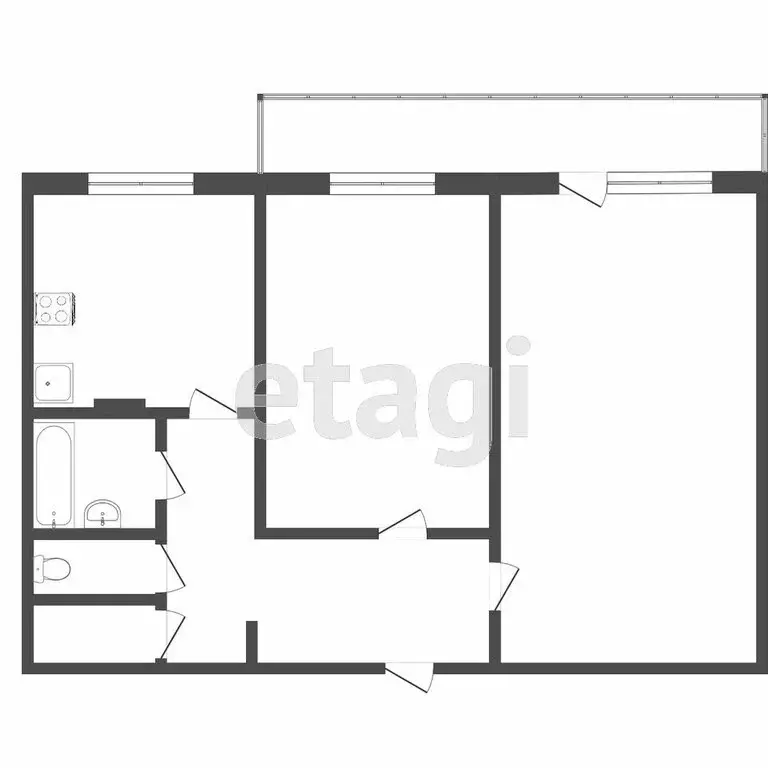2-комнатная квартира: Томск, проспект Фрунзе, 98 (54 м) - Фото 1
