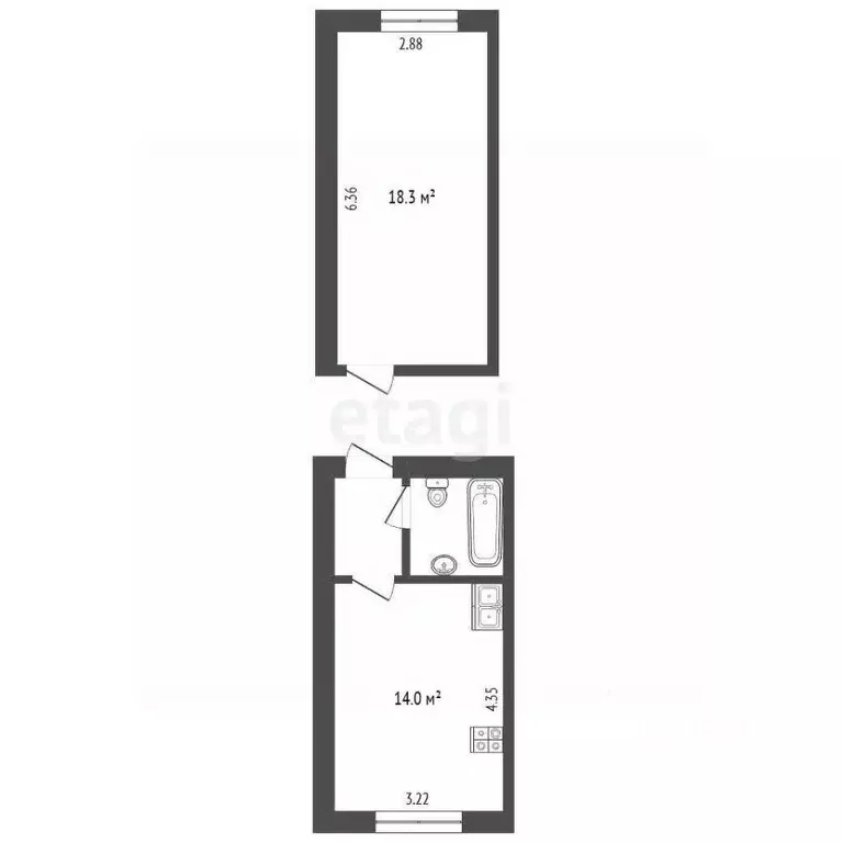 1-к кв. Крым, Бахчисарайский район, с. Долинное ул. Ленина, 26 (37.1 ... - Фото 2