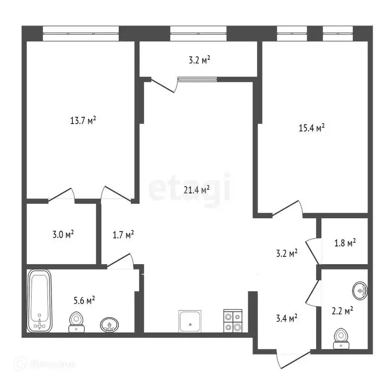 Продаётся 2-к квартира, 74.6 м - Фото 0