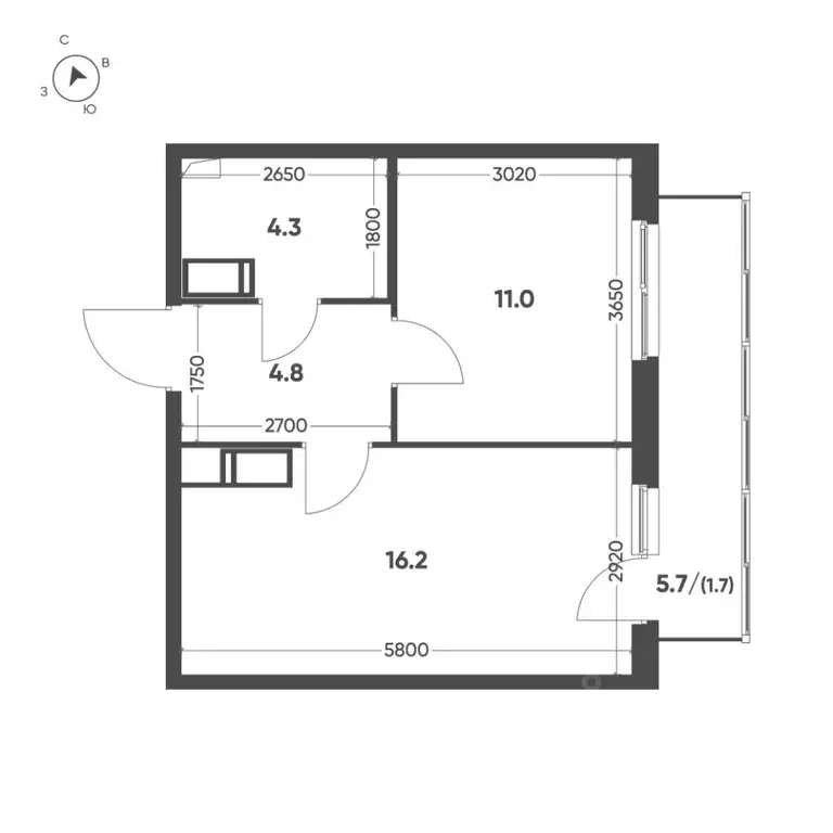 1-к кв. Санкт-Петербург пос. Шушары,  (38.0 м) - Фото 1