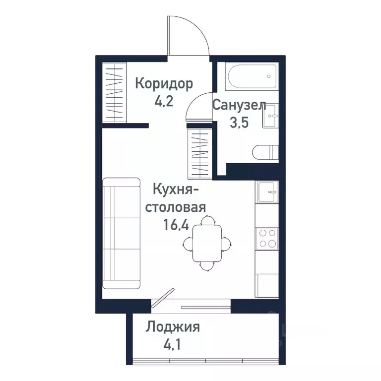 Студия Челябинская область, Челябинский городской округ, пос. ... - Фото 1