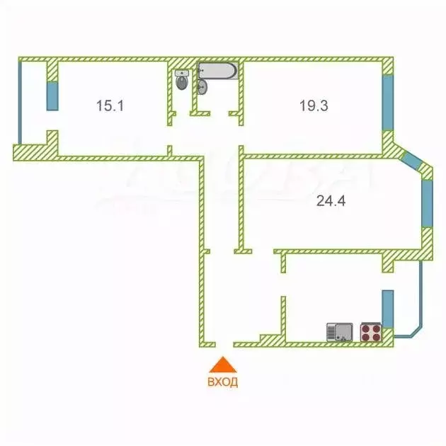 3-к кв. Тюменская область, Тюмень ул. Мельникайте, 122 (87.1 м) - Фото 2
