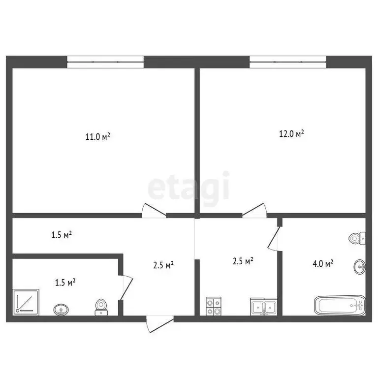 2-комнатная квартира: Яр, улица Источник, 7 (36 м) - Фото 0