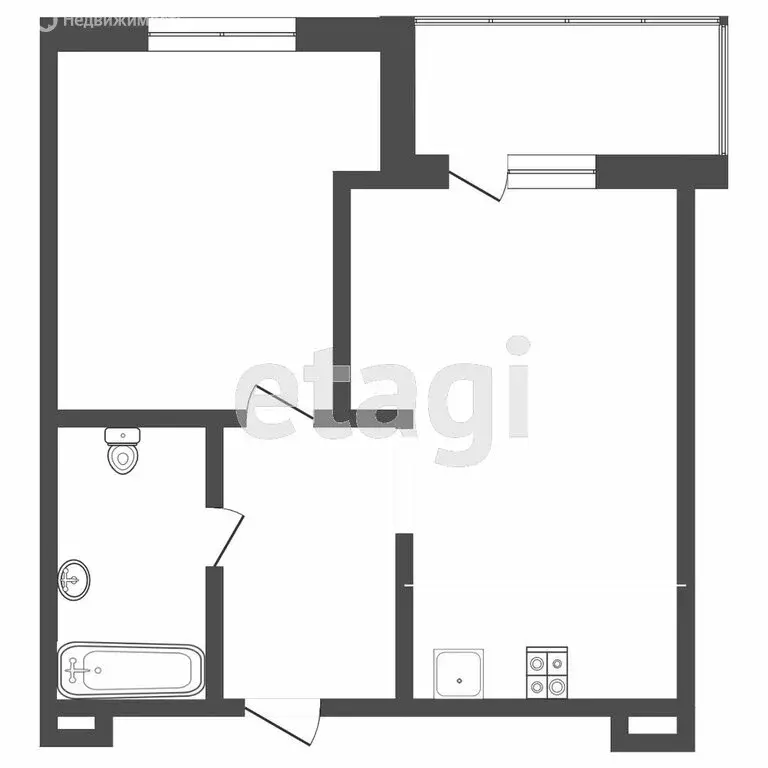 1-комнатная квартира: Тюмень, улица Пархоменко, 119 (39 м) - Фото 1