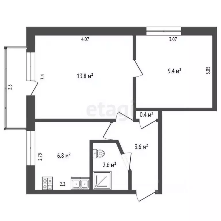 2-к кв. Хабаровский край, Амурск Октябрьский просп., 16 (37.5 м) - Фото 2