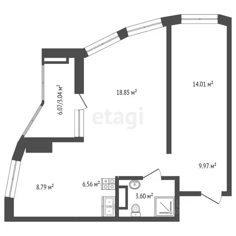 3-к кв. Ростовская область, Ростов-на-Дону Привокзальная ул., 3б ... - Фото 1