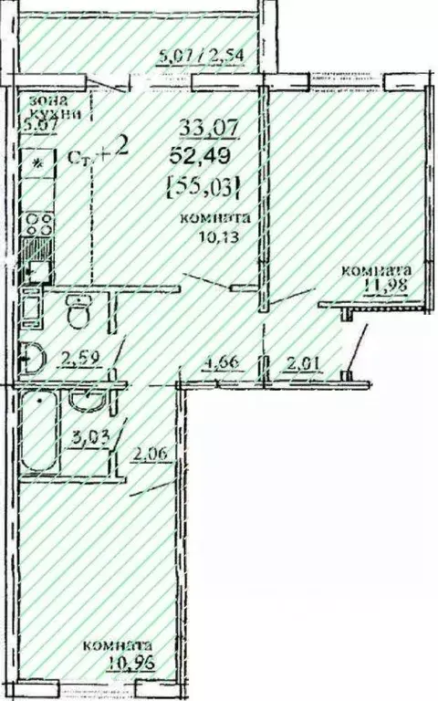 3-к кв. Челябинская область, Челябинск ул. Кулибина (55.03 м) - Фото 0