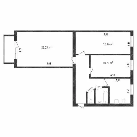 3-комнатная квартира: Белгород, Садовая улица, 53 (61.4 м) - Фото 1