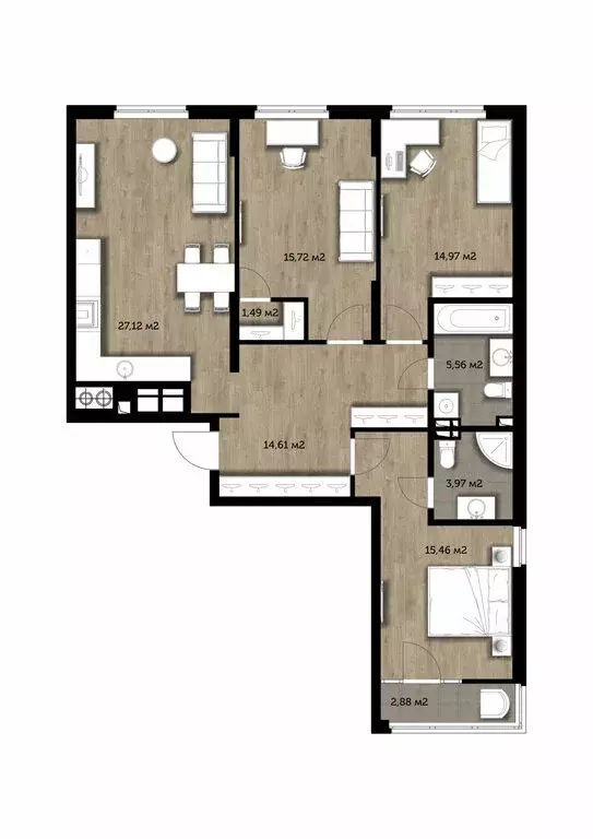 3-комнатная квартира: Рязань, Гражданская улица, 19 (100.34 м) - Фото 0