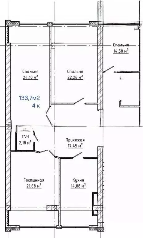 4-к кв. Кабардино-Балкария, Нальчик ул. Тлостанова, 28Б (134.0 м) - Фото 1