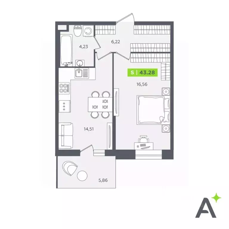 1-к кв. Ленинградская область, Кудрово г. Всеволожский район, ... - Фото 1