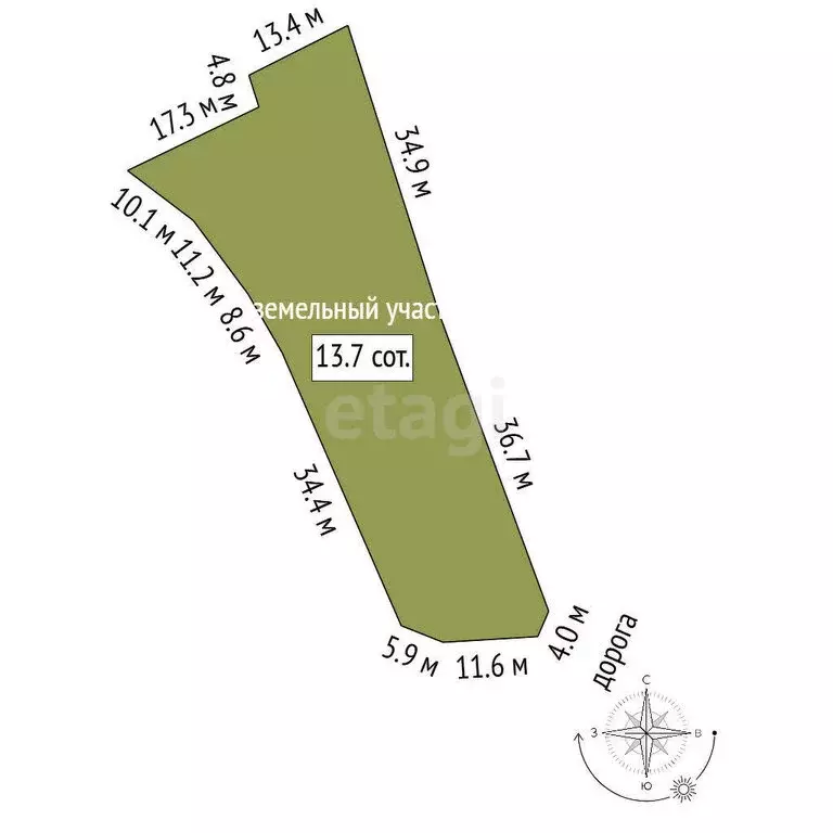 Участок в Юкки, Горная улица (13.7 м) - Фото 1