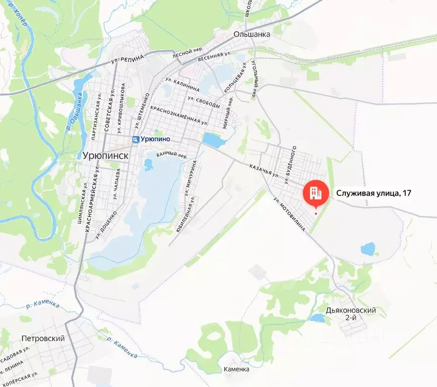 Участок в Волгоградская область, Урюпинск Служивая ул., 17 (7.9 сот.) - Фото 1