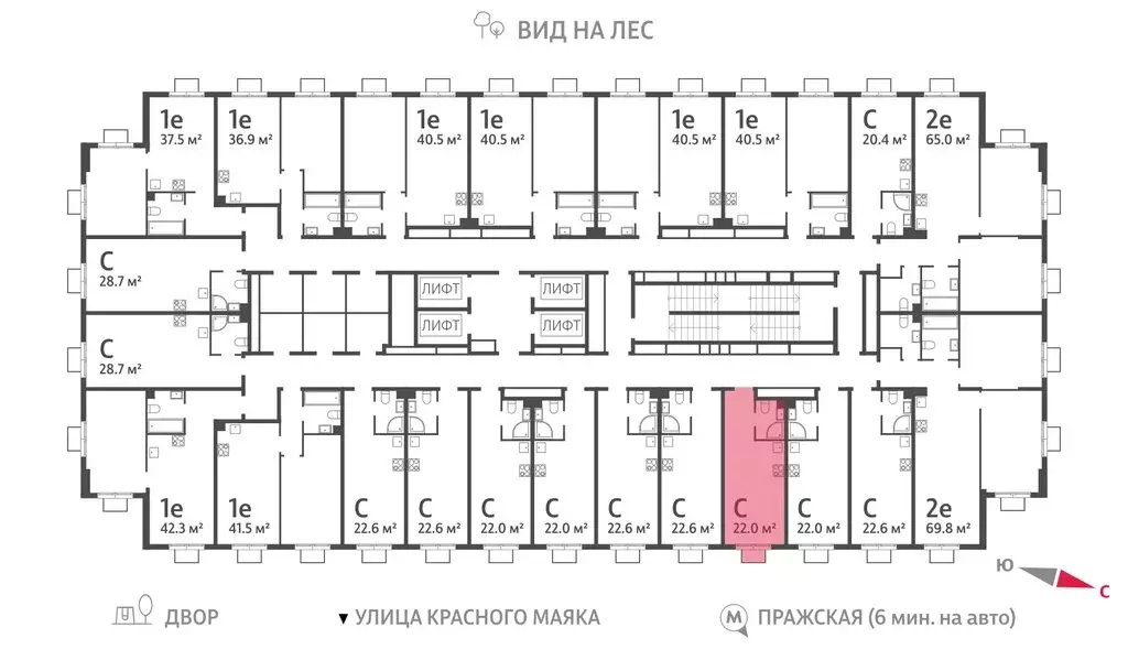 Квартира-студия: Москва, жилой комплекс Парксайд, 4 (22 м) - Фото 1