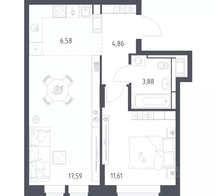 1-к кв. Московская область, Красногорск городской округ, Путилково пгт ... - Фото 1