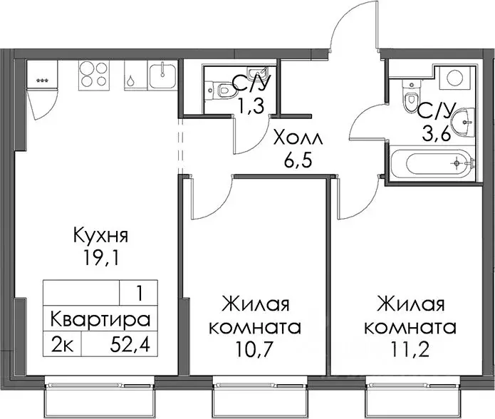 2-к кв. Санкт-Петербург Лиговский просп., 244 (52.4 м) - Фото 1