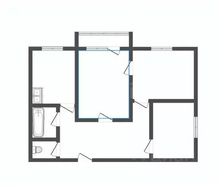 3-к кв. Кемеровская область, Прокопьевск просп. Строителей, 21 (56.6 ... - Фото 2