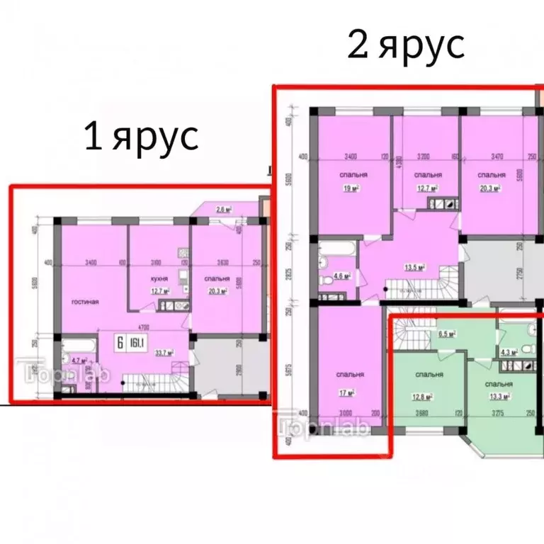 6-к кв. Кабардино-Балкария, Нальчик ул. Шарданова, 48 (206.1 м) - Фото 1