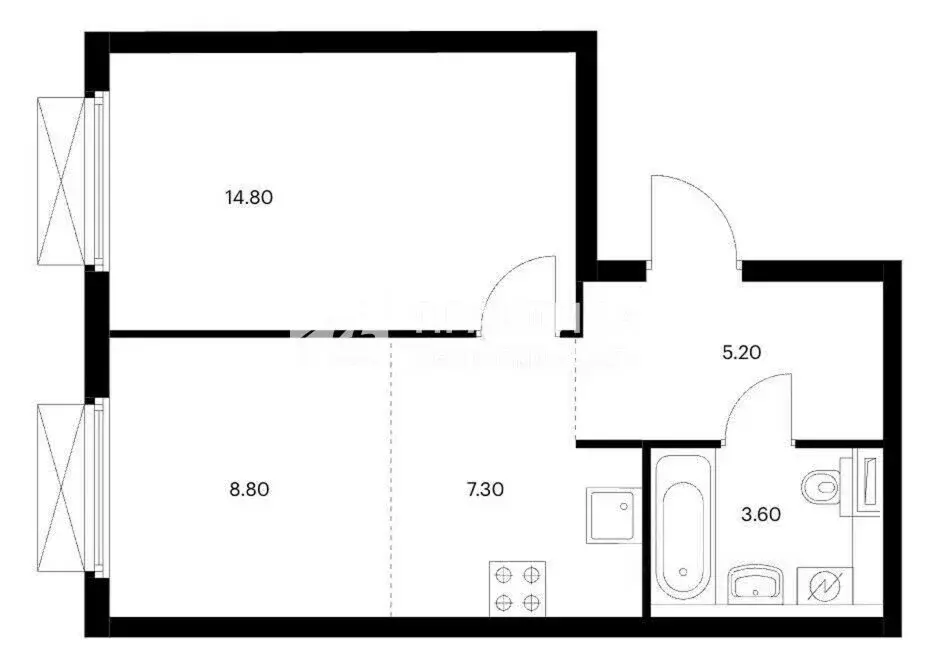 2-комнатная квартира: Москва, Кольская улица, 8к1 (40 м) - Фото 1