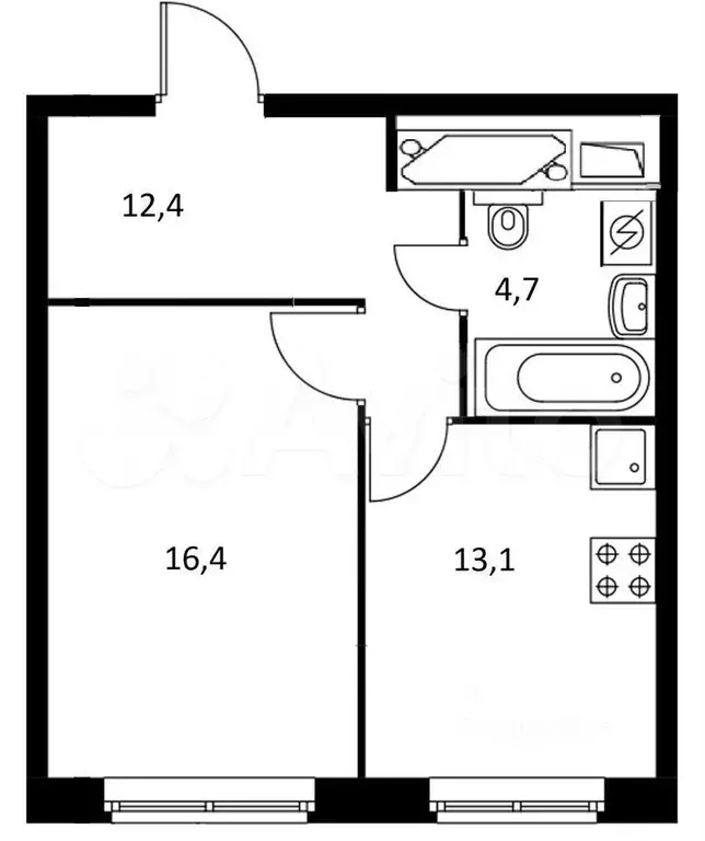 2-к. квартира, 46 м, 12/23 эт. - Фото 0